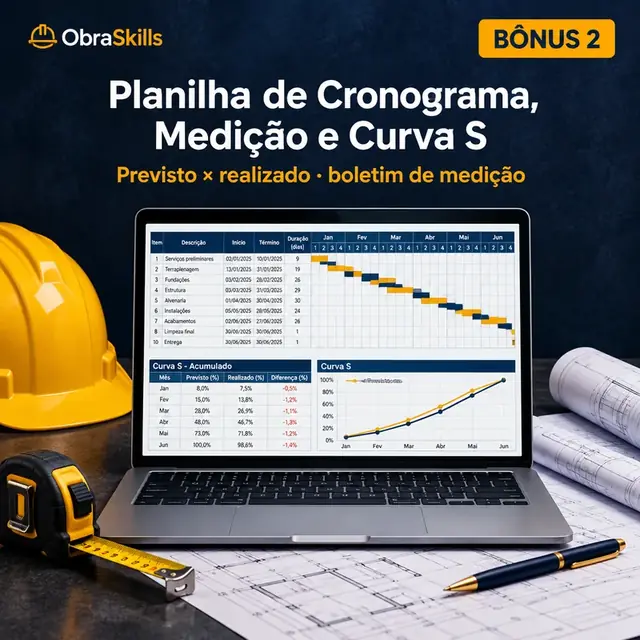 Bônus 2: Planilha de Cronograma, Medição e Curva S